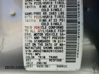 2012 Nissan Murano SL with VIN JN8AZ1MUXCW102490, listed as a Copart auction lot 50504355 with 148,964 mi miles and Salvage Title. Bid and sale history available at carsss.com. Image 12.
