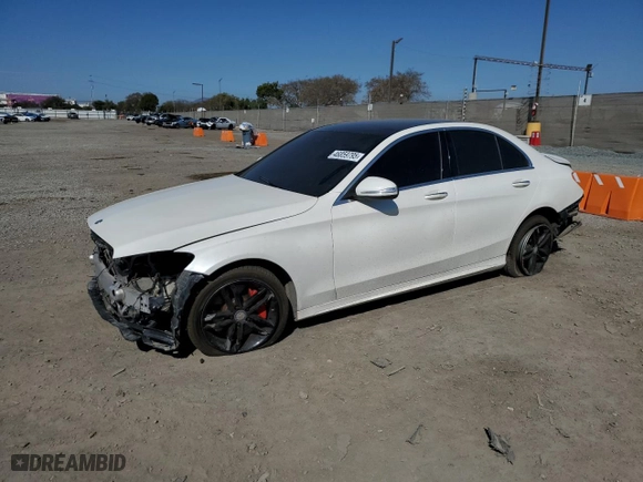 2015 Mercedes-Benz C-Class C 300 with VIN 55SWF4JB3FU056653, listed as a Copart auction lot 46859795 with 150,607 mi miles and Salvage Title. Bid and sale history available at carsss.com. Image 1.