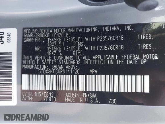 2024 Toyota Sienna XSE with VIN 5TDXSKFC0RS141120, listed as a IAAI auction lot 41463823 with 4,862 mi miles. Bid and sale history available at carsss.com. Image 9.