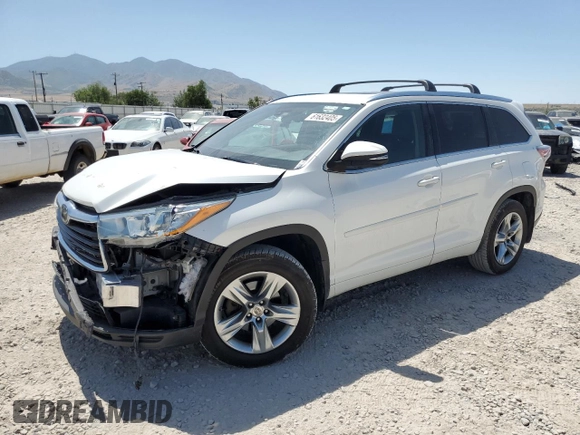 2015 Toyota Highlander Limited with VIN 5TDDKRFH5FS220155, listed as a Copart auction lot 61632405 with 152,932 mi miles and Salvage title. Bid and sale history available at DreamBid. Image 1.