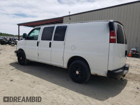 2005 Chevrolet Express Cargo with VIN 1GCFG15T051142218, listed as a Copart auction lot 57409005 with 185,725 mi miles and Salvage title. Bid and sale history available at DreamBid. Image 2.