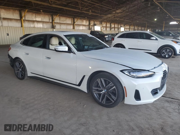 2023 BMW 4 Series 430i xDrive with VIN WBA73AV06PFN88754, listed as a Copart auction lot 80533254 with 28,502 mi miles and Salvage title. Bid and sale history available at DreamBid. Image 4.