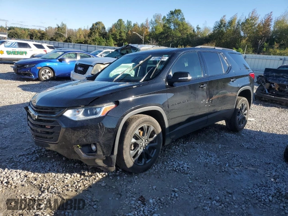 2021 Chevrolet Traverse RS with VIN 1GNERJKW4MJ127876, listed as a Copart auction lot 80226464 with 124,457 mi miles and Salvage Title. Bid and sale history available at carsss.com. Image 1.