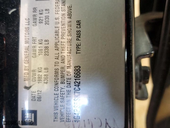 2012 Buick Verano Leather Group with VIN 1G4PS5SK7C4216683, listed as a Copart auction lot 45118505 with 198,422 mi miles and Salvage Title. Bid and sale history available at carsss.com. Image 14.