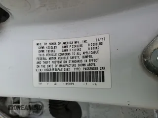 2015 Honda Accord Sedan LX with VIN 1HGCR2F38FA112582, listed as a Copart auction lot 50356995 with 125,701 mi miles and Salvage Title. Bid and sale history available at carsss.com. Image 14.