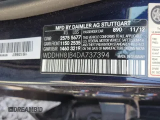 2013 Mercedes-Benz E 350 Luxury with VIN WDDHH8JB4DA737394, listed as a Copart auction lot 53459975 with 198,277 mi miles and Salvage title. Bid and sale history available at DreamBid. Image 14.