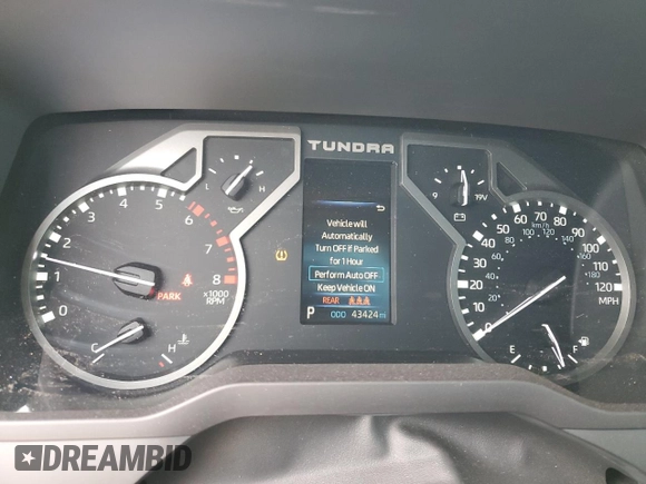 2023 Toyota Tundra 2WD SR5 with VIN 5TFLA5AB6PX022058, listed as a Copart auction lot 45399385 with 43,424 mi miles and Salvage Title. Bid and sale history available at carsss.com. Image 9.