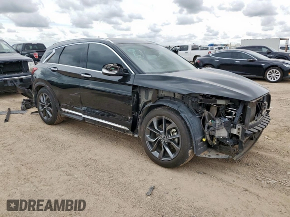 2019 Infiniti QX50 Luxe with VIN 3PCAJ5M11KF139348, listed as a Copart auction lot 62940735 with 36,969 mi miles and Salvage title. Bid and sale history available at DreamBid. Image 4.