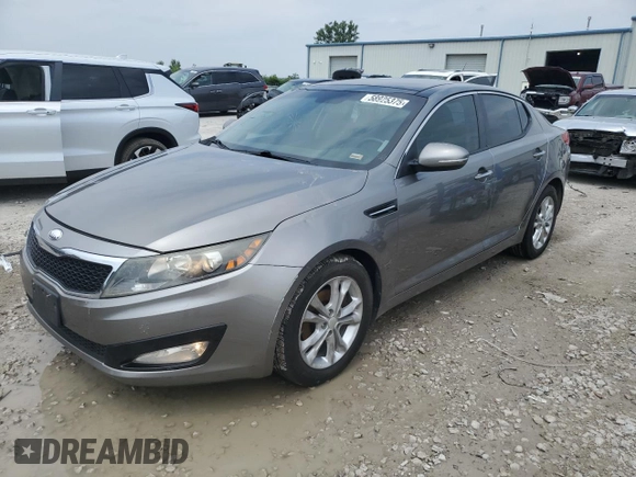 2013 Kia Optima EX with VIN 5XXGN4A78DG180450, listed as a Copart auction lot 58925375 with 131,479 mi miles and Salvage title. Bid and sale history available at DreamBid. Image 1.