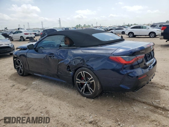 2023 BMW 4 Series M440i with VIN WBA53AT03PCL15153, listed as a Copart auction lot 49828855 with 7,354 mi miles and Salvage Title. Bid and sale history available at DreamBid. Image 2.