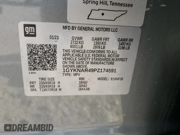 2023 Cadillac XT5 FWD Luxury z VIN 1GYKNAR49PZ174591, wystawiony jako Copart lot #52144985 z przebiegiem 20 005 mil mil oraz Szkoda całkowita • Salvage title. Historia ofert i sprzedaży dostępna na DreamBid. Obrazek 13.