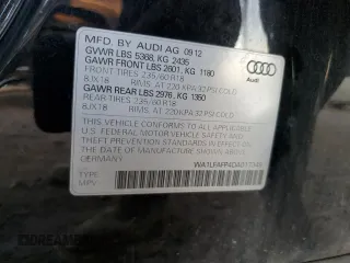 2013 Audi Q5 Premium Plus with VIN WA1LFAFP4DA017349, listed as a Copart auction lot 88310485 with 173,330 mi miles and Salvage Title. Bid and sale history available at carsss.com. Image 12.