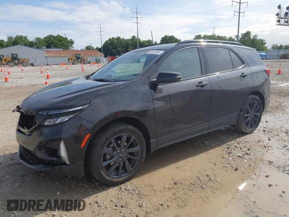 2024 Chevrolet Equinox RS z VIN 3GNAXMEG9RL102384, wystawiony jako Copart lot #60825265 z przebiegiem 21 718 mil mil oraz Szkoda całkowita • Salvage title. Historia ofert i sprzedaży dostępna na DreamBid. Obrazek 1.