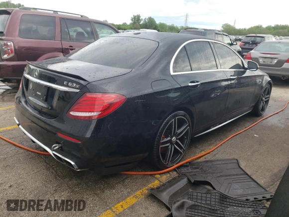 2018 Mercedes-Benz E-Class AMG E 63 S with VIN WDDZF8KB6JA374813, listed as a Copart auction lot 54470114 with 0 mi miles and Salvage Title. Bid and sale history available at carsss.com. Image 3.