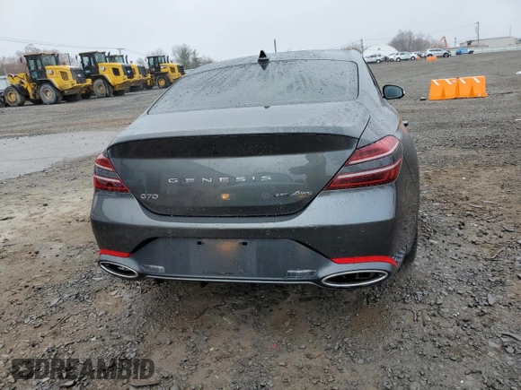 2023 Genesis G70 3.3T with VIN KMTG54TE2PU113421, listed as a Copart auction lot 46648975 with 17,375 mi miles and Salvage title. Bid and sale history available at DreamBid. Image 6.