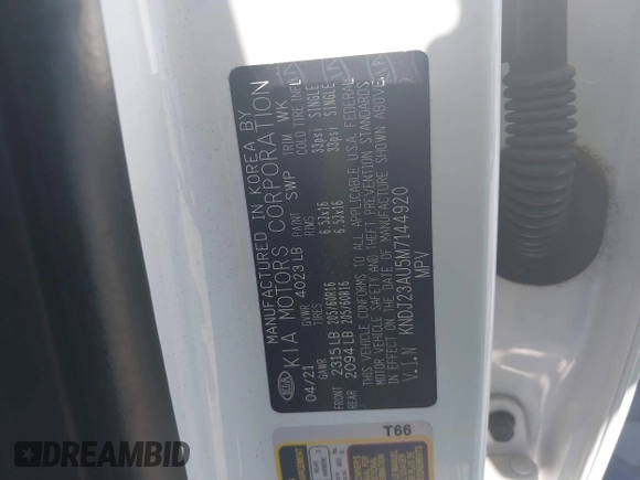 2021 Kia Soul S with VIN KNDJ23AU5M7144920, listed as a IAAI auction lot 41857262 with 28,480 mi miles and . Bid and sale history available at DreamBid. Image 9.