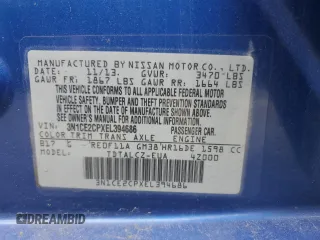 2014 Nissan Note S Plus with VIN 3N1CE2CPXEL394686, listed as a Copart auction lot 53843295 with 149,146 mi miles and Salvage Title. Bid and sale history available at DreamBid. Image 12.