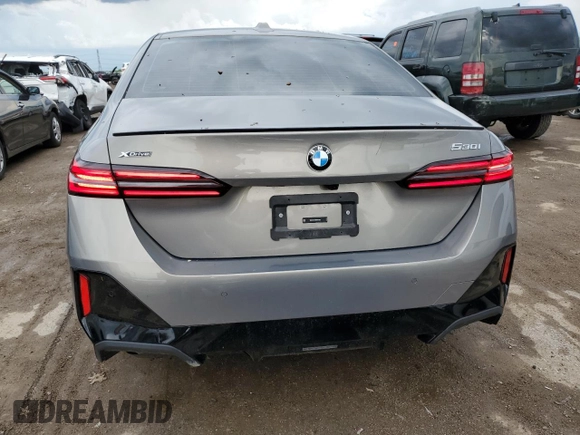 2024 BMW 5 Series 530i xDrive with VIN WBA53FJ02RCR14127, listed as a Copart auction lot 52926874 with 0 mi miles and Salvage Title. Bid and sale history available at carsss.com. Image 6.