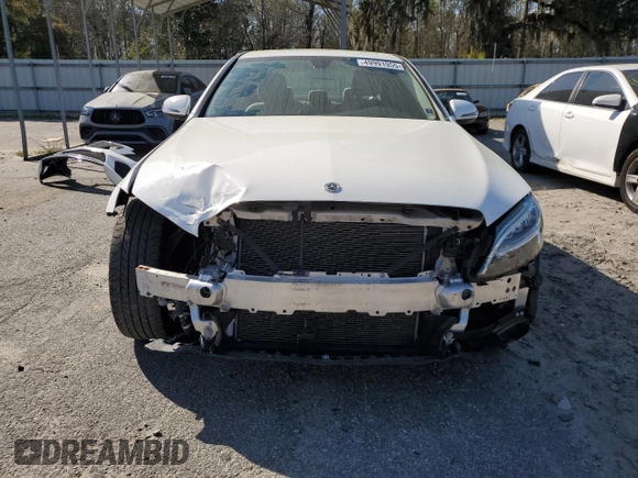 2020 Mercedes-Benz C with VIN W1KWF8DB5LR593475, listed as a Copart auction lot 49991955 with 33,108 mi miles and Salvage Title. Bid and sale history available at carsss.com. Image 5.