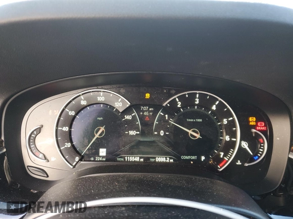 2018 BMW 5 Series 530i xDrive with VIN WBAJA7C57JWA74922, listed as a Copart auction lot 53491435 with 115,548 mi miles and Clean Title. Bid and sale history available at carsss.com. Image 9.
