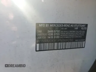 2023 Mercedes-Benz EQB 300 z VIN W1N9M0KB1PN069280, wystawiony jako Copart lot #70582864 z przebiegiem 7 262 mil mil oraz Szkoda całkowita • Salvage title. Historia ofert i sprzedaży dostępna na DreamBid. Obrazek 14.