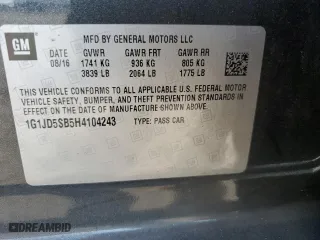 2017 Chevrolet Sonic LT with VIN 1G1JD5SB5H4104243, listed as a Copart auction lot 73046754 with 93,089 mi miles and Salvage Title. Bid and sale history available at carsss.com. Image 14.