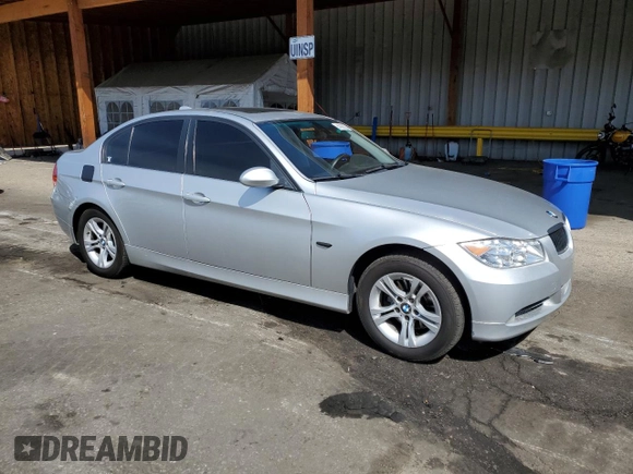 2008 BMW 3 Series 328i with VIN WBAVA33508KX89131, listed as a Copart auction lot 51995325 with 148,735 mi miles and Salvage title. Bid and sale history available at DreamBid. Image 4.