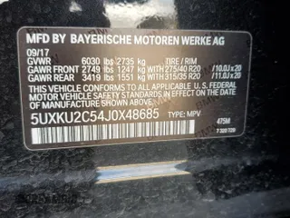 2018 BMW X6 xDrive35i with VIN 5UXKU2C54J0X48685, listed as a Copart auction lot 47420095 with 92,211 mi miles and Salvage Title. Bid and sale history available at carsss.com. Image 13.