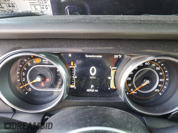 2023 Jeep Wrangler Sahara с VIN 1C4HJXEN9PW589084, выставлен на аукционе Copart как лот 54208125 с пробегом 48 943 миль миль и Списание • Salvage title. История ставок и продаж доступна на DreamBid. Изображение 9.