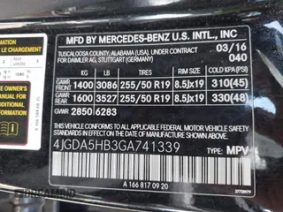 2016 Mercedes-Benz GLE 350 with VIN 4JGDA5HB3GA741339, listed as a IAAI auction lot 42126619 with 110,187 mi miles and . Bid and sale history available at DreamBid. Image 9.