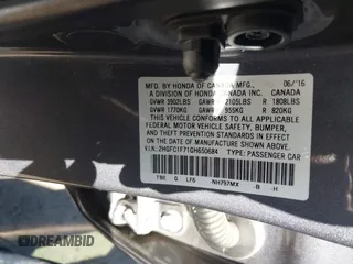 2016 Honda Civic Sedan EX-L with VIN 2HGFC1F71GH650684, listed as a IAAI auction lot 41760811 with 115,014 mi miles. Bid and sale history available at carsss.com. Image 9.