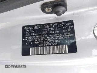 2012 Hyundai Veloster w/Gray Int с VIN KMHTC6AD5CU036042, выставлен на аукционе IAAI как лот 42423678 с пробегом 132 909 миль миль и . История ставок и продаж доступна на DreamBid. Изображение 9.