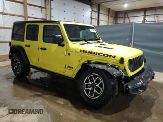 2024 Jeep Wrangler Rubicon with VIN 1C4PJXFG9RW283792, listed as a Copart auction lot 44061215 with 27,266 mi miles and Clean title. Bid and sale history available at DreamBid. Image 4.