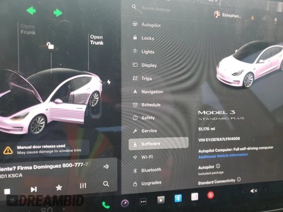 2020 Tesla Model 3 Standard Range Plus z VIN 5YJ3E1EA7LF614006, wystawiony jako Copart lot #53491465 z przebiegiem 51 170 mil mil oraz Czysty tytuł • Clean title. Historia ofert i sprzedaży dostępna na DreamBid. Obrazek 9.