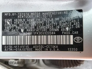 2014 Toyota Camry L with VIN 4T1BF1FK3EU322584, listed as a Copart auction lot 50175905 with 183,749 mi miles and Salvage Title. Bid and sale history available at DreamBid. Image 12.
