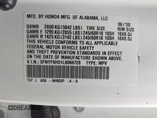 2020 Honda Pilot EX-L с VIN 5FNYF6H51LB066728, выставлен на аукционе IAAI как лот 42185099 с пробегом 160 миль миль и . История ставок и продаж доступна на DreamBid. Изображение 9.