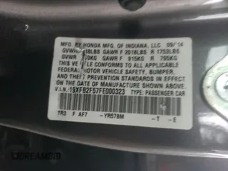 2015 Honda Civic Sedan LX with VIN 19XFB2F57FE000323, listed as a Copart auction lot 51384275 with 148,867 mi miles and Salvage Title. Bid and sale history available at carsss.com. Image 12.