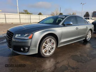 2015 Audi S8 with VIN WAUK2AFDXFN017156, listed as a Copart auction lot 50602605 with 100,224 mi miles and Salvage Title. Bid and sale history available at carsss.com. Image 1.