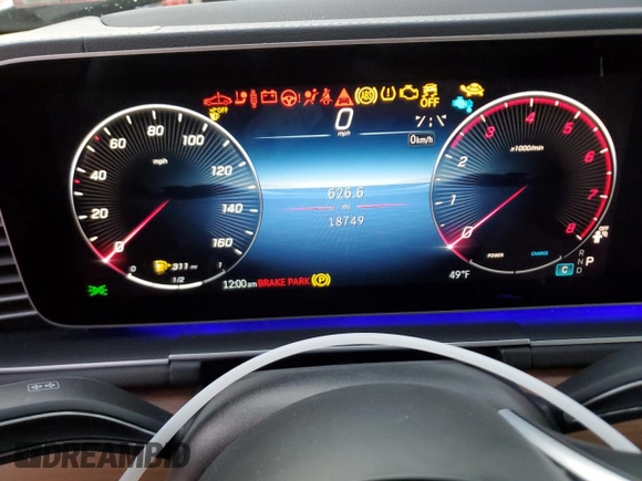 2024 Mercedes-Benz GLS 450 with VIN 4JGFF5KE7RB057873, listed as a Copart auction lot 81101344 with 18,749 mi miles and Salvage Title. Bid and sale history available at DreamBid. Image 9.