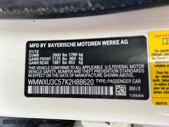 2019 MINI Hardtop 4 Door Cooper S with VIN WMWXU3C57K2H88620, listed as a Copart auction lot 44843435 with 30027 miles and Salvage Title. Bid and sale history available at carsss.com. Image 13.