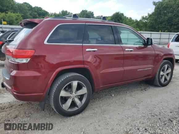 2015 Jeep Grand Cherokee Overland with VIN 1C4RJECG2FC823353, listed as a Copart auction lot 58367395 with 72,117 mi miles and Salvage title. Bid and sale history available at DreamBid. Image 3.