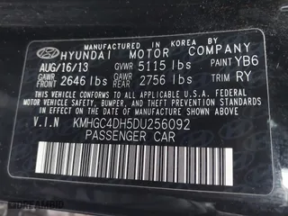 2013 Hyundai Genesis 5.0L R-Spec with VIN KMHGC4DH5DU256092, listed as a IAAI auction lot 41554850 with 163,573 mi miles. Bid and sale history available at carsss.com. Image 9.