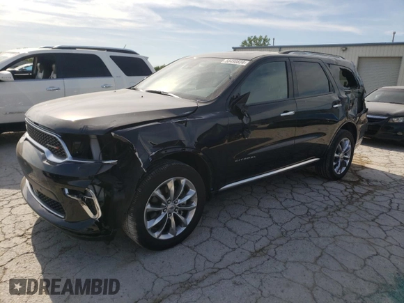 2023 Dodge Durango Citadel with VIN 1C4RDJEG0PC592676, listed as a Copart auction lot 58490824 with 7,666 mi miles and Salvage title. Bid and sale history available at DreamBid. Image 1.