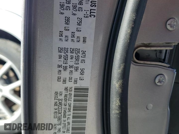2019 Dodge Journey GT with VIN 3C4PDCEG3KT686776, listed as a Copart auction lot 88994735 with 88,481 mi miles and Salvage title. Bid and sale history available at DreamBid. Image 15.