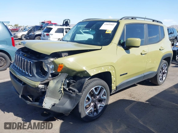 2015 Jeep Renegade Latitude with VIN ZACCJBBT7FPB35993, listed as a IAAI auction lot 42055165 with 65,413 mi miles. Bid and sale history available at carsss.com. Image 2.
