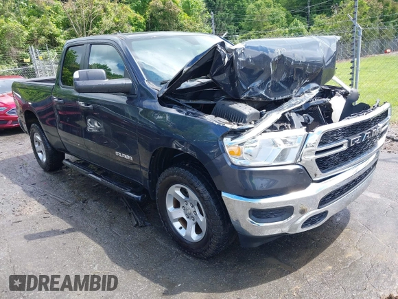 2019 Ram 1500 Tradesman z VIN 1C6SRFCT5KN597618, wystawiony jako IAAI lot #42243878 z przebiegiem 69 131 mil mil oraz . Historia ofert i sprzedaży dostępna na DreamBid. Obrazek 1.