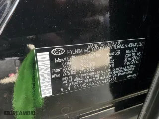 2022 Hyundai Santa Fe SEL with VIN 5NMS34AJ2NH462873, listed as a Copart auction lot 52067725 with 39,110 mi miles and Salvage Title. Bid and sale history available at carsss.com. Image 13.