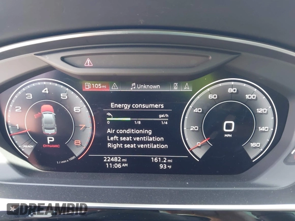 2019 Audi A8 with VIN WAU8DAF82KN017394, listed as a IAAI auction lot 42414936 with 22,482 mi miles and . Bid and sale history available at DreamBid. Image 7.