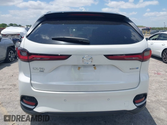 2025 Mazda CX-70 Premium Plus with VIN JM3KJEHA6S1103427, listed as a IAAI auction lot 42108563 with 3,741 mi miles and . Bid and sale history available at DreamBid. Image 16.