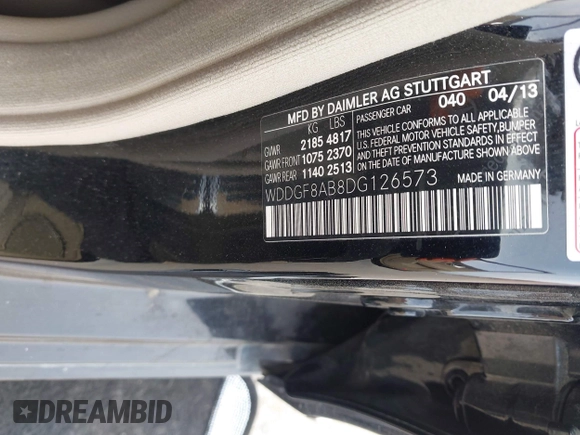 2013 Mercedes-Benz C 300 Sport with VIN WDDGF8AB8DG126573, listed as a IAAI auction lot 42263944 with 116,146 mi miles and . Bid and sale history available at DreamBid. Image 9.